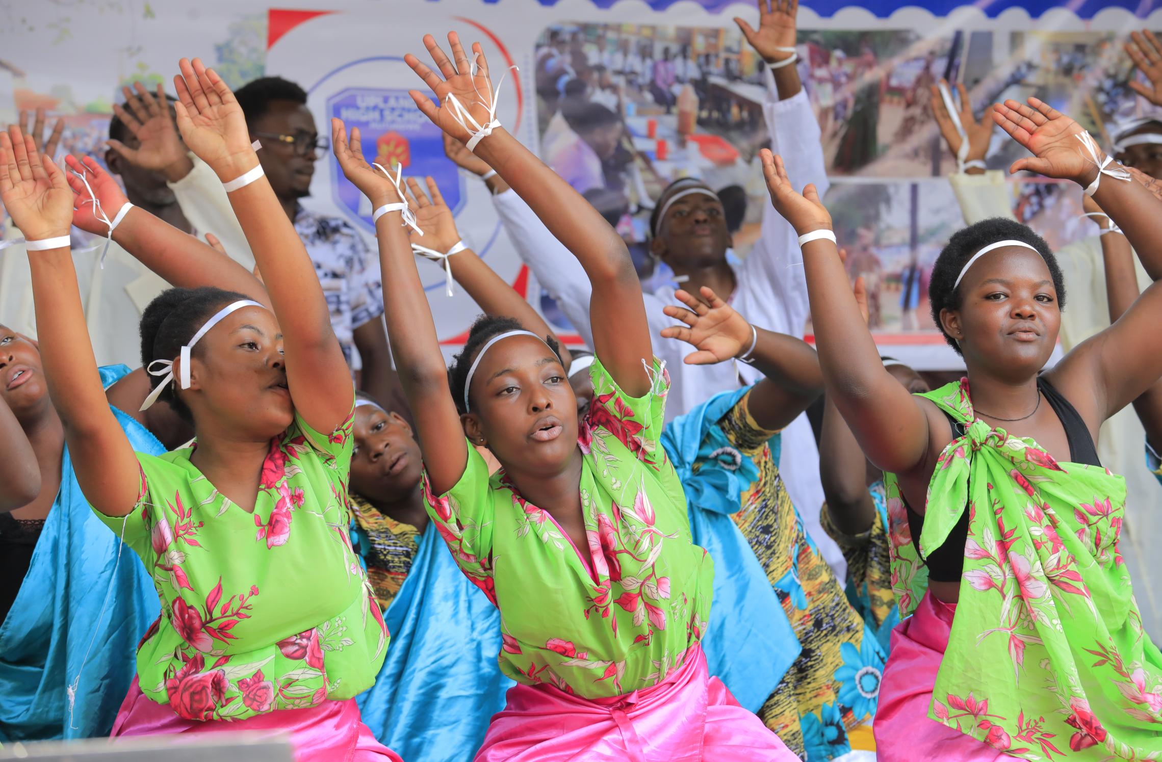 Students performing on stage
