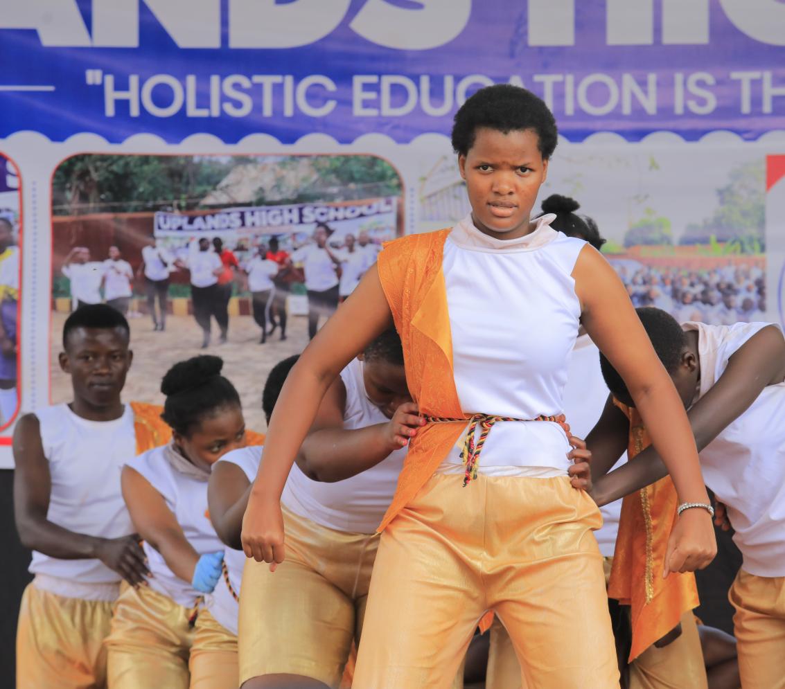 Student performing on stage